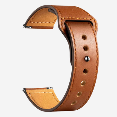 Cinturino in pelle con fibbia moderna marrone