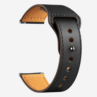 Cinturino in pelle con fibbia moderna nero